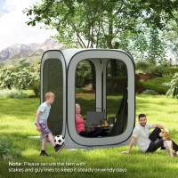 Outsunny 6 x 6ft Pop Up Screen Tent, UPF50+ Portable Camping Gazebo Screen House with Carry Bag, Light Grey(m-1)