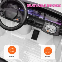 Qaba 2-Seater Ride on Truck, 12V Cadillac Escalade Licensed Kids Electric Car with Remote , Spring Suspension, White(m-10)