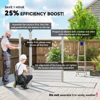 Outsunny 8 x 4FT Galvanized Garden Storage Shed, Metal Outdoor Shed with Double Doors and 2 Vents, Light Grey(m-4)