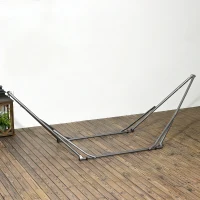 Outsunny Portable Hammock Stand, 2-in-1 Hammock Net Stand and Hanging Space, Patio, Garden, Yard, Black(m-10)