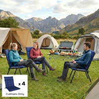 Outsunny Patio Chair Cushions Set of 4, Waterproof Non-Slip Lounge Chair Cushions, 44"x21", Navy Blue(m-10)