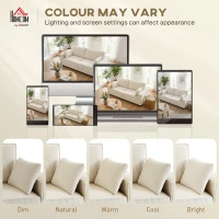 HOMCOM 86" 3 Seater Sofa, Modern Corduroy Upholstered Couch, Beige(m-6)