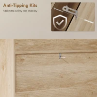 HOMCOM Shoe Cabinet with 2 Flip Drawers, Boho Narrow Shoe Storage Cabinet, Oak(m-10)