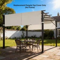 Outsunny 2 Pcs UV Protection Pergola Replacement Canopy, Pergola Shade Cover, Easy to Install, for 10' x 10' Pergola, Cream White(m-8)