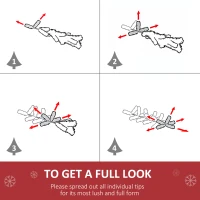 HOMCOM 6ft Christmas Tree Unlit Artificial Spruce Full Tree with Solid Metal Stand(m-6)