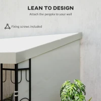 Outsunny 10' x 10' Wall Pergola, Outdoor Gazebo with 2 Curtains and 2 Nettings, UV Resistant, for Patio, Deck, Beige(m-5)