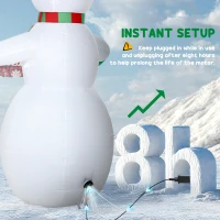 Outsunny 7FT Christmas Inflatables Snowman with Motion-Activated Music and Projector LED Light, Blow Up Inflatable Decoration(m-9)