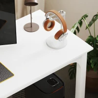 HOMCOM 71" Computer Desk, Desktop Desk with Metal Legs, White(m-9)