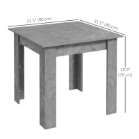 HOMCOM Square Dining Table, Modern Dining Room Table with Faux Cement Effect, Space Saving Small Kitchen Table, Cement Grey(m-3)