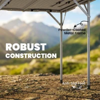 Outsunny Folding Picnic Table Heavy Duty Camping Table 34" x 34", Indoor Outdoor Use for Picnic, Beach, BBQ, Grey(m-4)