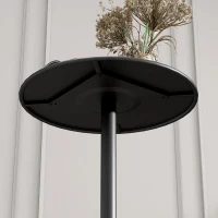 HOMCOM Round Bar Table for 2, Modern Pub Table with Steel Frame, Easy Assembly for Small Space Home Bar Cocktail Bistro, Black(m-10)