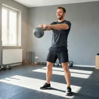 Soozier Kettlebell, 26 lbs Kettle Bell with Non-Slip Handle for Home Gym, Weight Lifting and Strength Training, Grey(m-8)