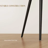 HOMCOM Dining Chairs Set of 2, Velvet-look Fabric Upholstered Kitchen Chairs with Backrest, Armrests and Steel Legs, Cream White(m-6)