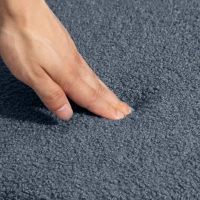 HOMCOM 4 Pieces Kitchen Chairs, Modern Dining Chairs w/ Berber Fleece Upholstery and Steel Legs for Living Room, Grey(m-7)