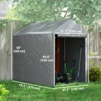 Outsunny 4 x 6ft Outdoor Storage Shed Tent, Portable Shed with Roll-up Door for Motorcycle, Bike, Garden Tools(m-3)