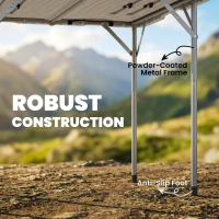 Outsunny Folding Picnic Table Heavy Duty Camping Table 34" x 34", Indoor Outdoor Use for Picnic, Beach, BBQ, White(m-4)