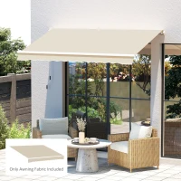 Outsunny 9' x 8' Outdoor Sunshade Canopy Awning Cover, Retractable Awning Fabric Replacement, UV Protection, Beige(m-8)