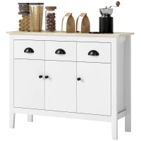 HOMCOM Sideboard Buffet Cabinet, 40" Kitchen Coffee Bar Cabinet with 3 Drawers and 2 Adjustable Shelves, White(m-2)