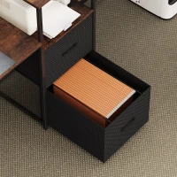 HOMCOM 96 Inch Gaming Desk, Dual Computer Desk for 2 Person with Power Outlets and Monitor Stands, Rustic Brown(m-10)