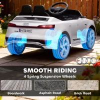Qaba 12V Battery Powered Kids Electric Car, Audi Q8 etron Sportback Licensed Ride on Car w/ Remote Control, White(m-9)