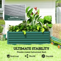 Outsunny 6' x 3' x 2' Raised Garden Bed, Galvanized Planter Box for Growing Flowers, Herbs and Vegetables, Dark Green(m-5)