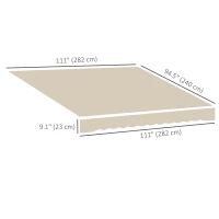 Outsunny 9' x 8' Outdoor Sunshade Canopy Awning Cover, Retractable Awning Fabric Replacement, UV Protection, Beige(m-3)
