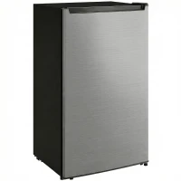 HOMCOM 2.1 Cu. Ft. Mini Freezer, Compact Upright Freezer with Reversible Door, Removable Shelf, Adjustable Temperature, Silver(m-11)