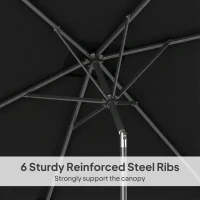 Outsunny 6.4 x 9.7ft Rectangle Aluminum Tilt Patio Umbrella, Garden Market Parasol, Outdoor Sunshade Canopy with Crank, Black(m-7)