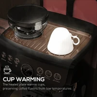 HOMCOM Espresso Machine, 15 Bar Barista Coffee Maker with Milk Frother, Fast Heating, Grinder for Espresso, Latte, Cappuccino(m-9)