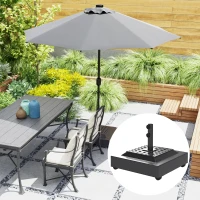Outsunny Outdoor Umbrella Base with Wheels, Heavy Duty Patio Umbrella Base, Patio Umbrella Holder, Black(m-8)