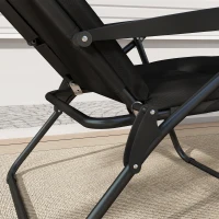 Outsunny Foldable Lounge Chair, Reclining Patio Sun Lounger with 6-Position Adjustable Back, Black(m-10)