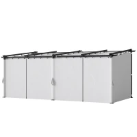 Outsunny 10' x 20' Metal Retractable Pergola Canopy with Sidewalls, Outdoor Gazebo UPF30+ Sun Shade Shelter for Garden, Deck(m-2)