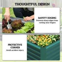 Outsunny 6' x 3' x 2' Raised Garden Bed, Galvanized Planter Box for Growing Flowers, Herbs and Vegetables, Dark Green(m-7)