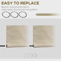 Outsunny 9' x 8' Outdoor Sunshade Canopy Awning Cover, Retractable Awning Fabric Replacement, UV Protection, Beige(m-5)