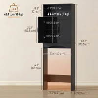 HOMCOM Over the Toilet Storage Cabinet Freestanding Bathroom Organizer with 2 Doors and Open Shelf Black(m-3)