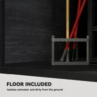 Outsunny Outdoor Storage Shed with Lockable Door, Garden Shed with Vents and Windows for Backyard, Dark Grey(m-4)