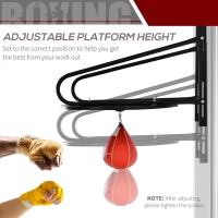 Soozier Wall-mounted Speed Bag Boxing Platform with Adjustable Height(m-6)