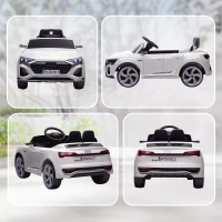 Qaba 12V Battery Powered Kids Electric Car, Audi Q8 etron Sportback Licensed Ride on Car w/ Remote Control, White(m-10)