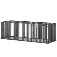 PawHut 83 Inch Heavy Duty Dog Crate, Extra Large Metal Dog Cage Kennel with Mat for Large Breeds, Modular Puppy Playpen(m-2)