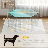 PawHut Foldable Pet Playpen with Top Cover, Portable Heavy Duty Dog Pen for Dogs, Cats, Chickens, Rabbits, 6 Pannels Dog Fence Outdoor/Indoor(m-3)