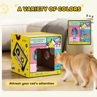 PawHut 2 in 1 Cardboard Cat House, Cat Scratcher for Indoor Cats with Scratching Board & Catnip(m-4)