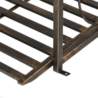 Outsunny 6FT Steel Garden Bridge with Safety Siderails, Decorative Arc Landscaping Bridge for Backyard Creek Stream Pond, Brown(m-10)