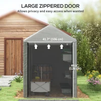 Outsunny 4 x 6ft Outdoor Storage Shed Tent, Portable Shed with Roll-up Door for Motorcycle, Bike, Garden Tools(m-6)