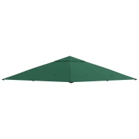 Outsunny 10' x 10' Square Gazebo Canopy Replacement UV Protected Top Cover Sun Shade Green(m-2)
