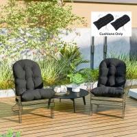 Outsunny Outdoor Adirondack Chair Cushions Set of 2, Tufted High Back Patio Chair Cushions, Black(m-8)