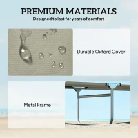 Outsunny Outdoor Pool Chaise Lounge Chair, Folding Tanning Chair with Sun Shade, Cream White(m-7)