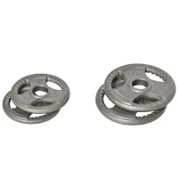 Soozier Set of 4 Weight Plates for 2"/5cm hole Dumbbell Handle Bar, 33 lbs Dumbbell Plates Barbell Weights, 2 x 11 lbs, 2 x 5.5 lbs, Silver(m-2)