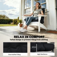 Outsunny Outdoor Adirondack Chair Cushions Set of 2, Tufted High Back Patio Chair Cushions, Black(m-4)