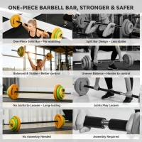 Soozier 44lbs Adjustable Barbell Weight Set with Non-slip Handle for Home Gym(m-5)