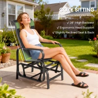 Outsunny Gliding Lounger Chair Set of 2, Single Rockers with Lightweight Metal & Mesh Construction, Black(m-5)